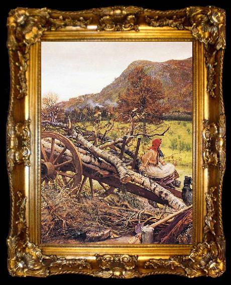 framed  Sir John Everett Millais Winter Fuel, ta009-2